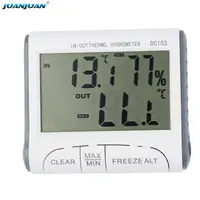 DC103 Cuaca Outdoor Indoor Suhu Kelembaban Meter Digital Thermometer LCD Display Hygrometer Rumah