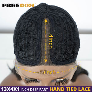 Perruque synthétique FREEDOM pour Lace Front, longue et ondulée, 30 pouces, ondulée, raie au milieu, dentelle transparente, blonde, rouge, bleue, brune, modèle cosplay - Product Image 5