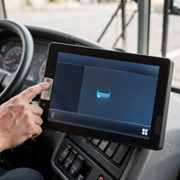 Monitor Pengemudi MDVR Layar Sentuh 10 Inci Terminal Tampilan 4ch AHD Input Kamera 1080P Pengumuman Halte Bus RS232 CAN Bus