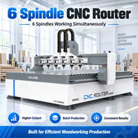Machine de fraisage CNC multi-têtes à haute efficacité, 6 têtes, 2040, pour la sculpture sur bois