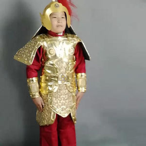 Costume da Generale Antico per Bambini con Armatura Dorata e Set di Elmo, Accessorio per Film, Outfit per Spettacoli Teatrali dei Tre Regni - Product Image 3