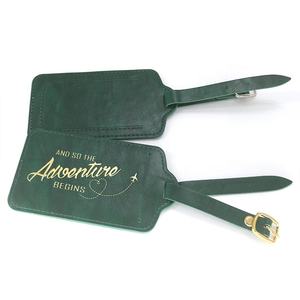 Étiquettes de bagages de voyage <span class=keywords><strong>en</strong></span> cuir PU, <span class=keywords><strong>en</strong></span> feuille d'or, de luxe, personnalisés, brillantes, Design <span class=keywords><strong>avion</strong></span>, Logo, vert, Jade, 50 pièces - Product Image 4