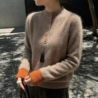 Pull-over chaud à col roulé pour femme, en cachemire, coupe ample, manches longues, personnalisable.