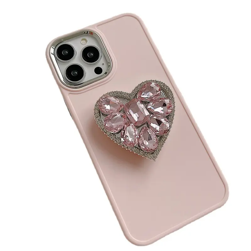 Große Liebe Diamant Elektro platten halter Weiches Silikon Handy plus Hülle Abdeckung Für iPhone 14 15 13 12 11 Pro max