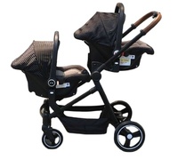 Fabricants chinois de poussettes pour bébés, châssis en aluminium, personnalisation en gros, poussette double pour bébés