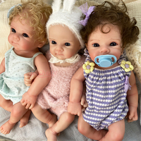 Direkt vom Hersteller 18 Zoll Lockiges Haar Silikon Reborn Babypuppe Handgefertigt für Therapie und Heimdekoration Bebe