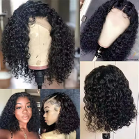 Perruques Afro Bouclées Kinky en Cheveux Humains, Perruque Courte Bob Brésilienne avec Dentelle Frontale HD, Perruque Naturelle en Cheveux Humains pour Femmes