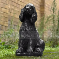 Statue de chien Cocker Spaniel Bronze décor extérieur, Sculpture personnalisée pour animaux de compagnie
