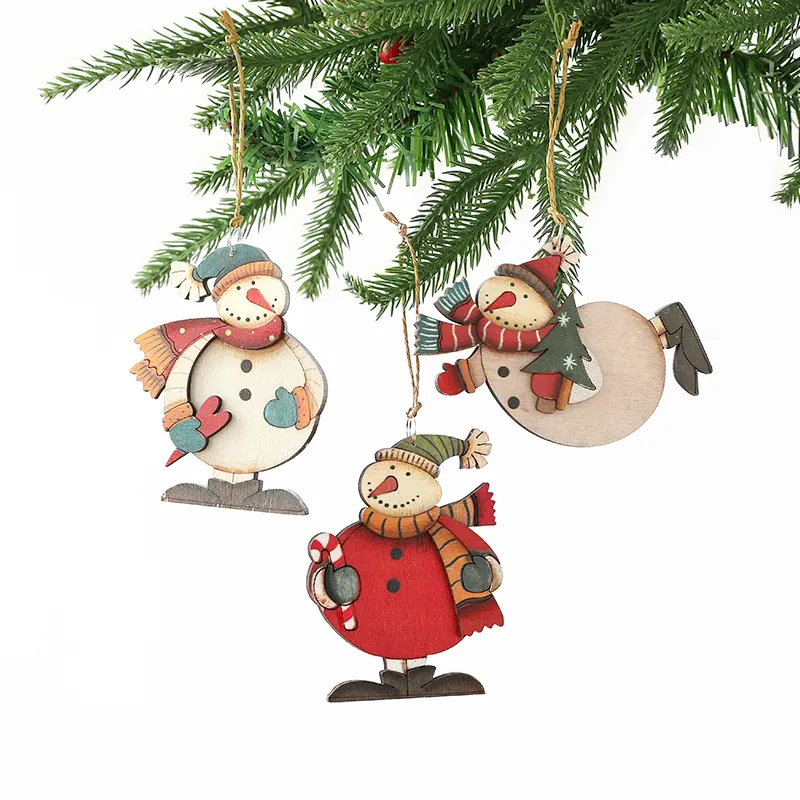 Groothandel Mdf Hout Sneeuwpop Kerstboom Ornamenten Decoraties Personaliseren