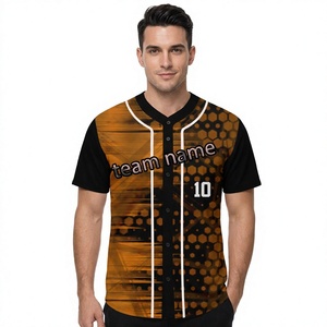 Maillot de baseball personnalisé sublimé pour homme, manches courtes, impression du nom de l'équipe, polyester respirant, uniforme toutes saisons, coupe classique - Product Image 1