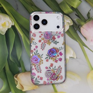 Elegante Funda Transparente Iridiscente con Flores Retro <span class=keywords><strong>para</strong></span> iPhone 17 Pro Max 16 15 14 12 11 7, Cubierta Floral Láser Estética <span class=keywords><strong>para</strong></span> <span class=keywords><strong>Mujer</strong></span> - Product Image 2