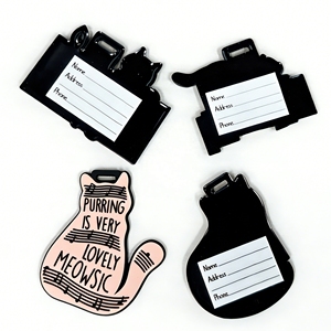 Custom Design 3D Raised Embossed Logo Travel <b>Suitcase</b> Hanger Soft PVC Rubber Blank Luggage Tag with <b>Strap</b> - Product Image 4