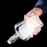 Bouteilles en verre de poche de 500 ml en gros avec bouchon hermétique en acier inoxydable à bascule, emballage en verre pour boissons de 17 oz