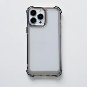 Cubierta trasera acrílica dura y transparente para iPhone, funda de teléfono de TPU suave de 1,5 MM, prémium, para iPhone 12 y 13