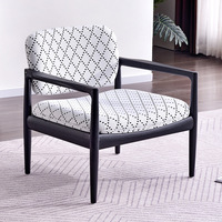 Fauteuil de loisirs moderne en tissu de style italien, minimaliste, pour salon et balcon, avec accoudoirs en bois de frêne, haute densité