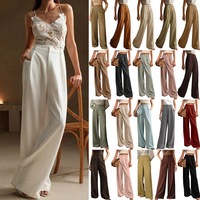Nouveau pantalon de costume taille haute pour femme 2026, coupe ample et fluide, jambe large droite, idéal pour le bureau, les trajets quotidiens et les tenues décontractées.