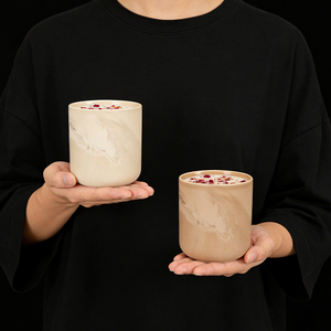 Venta al por Mayor de Portavelas de Cerámica con Patrón de Mármol Nórdico, Portavelas Cilíndrico de Porcelana Minimalista para Decoración del Hogar - Product Image 3
