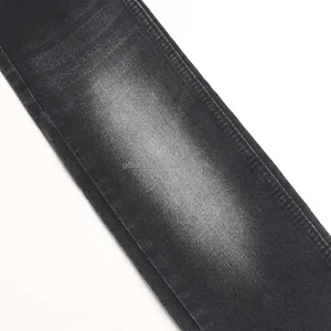 Fornitore affidabile qualità stabile OE Super Soft 10.6oz tessuto Denim nero fiammato morbido elasticizzato medio per Jeans da uomo P0166-1 #