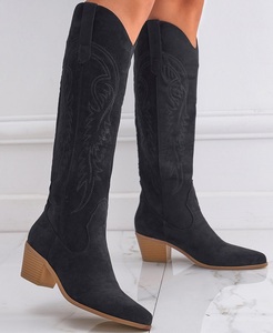 Bottes de cowboy occidentales à talon épais et hauteur genou, style mode hiver 2025, grande taille pour femmes - Product Image 6