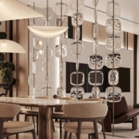 JYLIGHTING Lustre LED Moderne de Luxe en Verre Ondulé et Acier Inoxydable pour Villa, Décoration Intérieure, Hôtel, Milieu de Gamme
