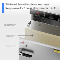 Cuiseur à riz électrique professionnel en acier inoxydable grande capacité 6000W, mode économie d'énergie, 4-24 plateaux, garantie 1 an, pour la restauration commerciale