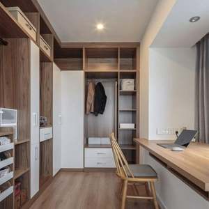 Armario de Esquina en Forma de L de Madera, Precio de Mayoreo, Estilo Minimalista Personalizado, Sistema de Organización de Almacenamiento con Mesa - Product Image 1