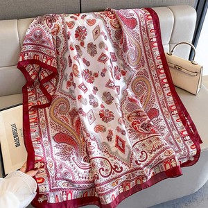 Châles longs et grands en soie imitation pour femmes, élégants, imprimés, motif cachemire, pour le bureau - Product Image 2