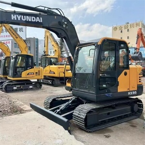 Excavatrice sur chenilles hydraulique d'occasion Hyundai HX80 de fabrication coréenne, 8 tonnes, prix bas, équipement d'excavatrice Hyundai HX80 - Product Image 4