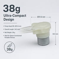 Pompe péristaltique micro ultra-compacte 38g DC 3.7V 6V 12V avec tube en silicone FDA, mini pompe doseuse de liquide pour distributeur de savon et robot