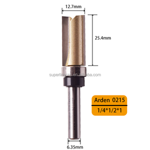 Fresa recta Arden TCT de 2 filos 1/4*1/2*1 para grabado y corte de madera MDF - Product Image 1