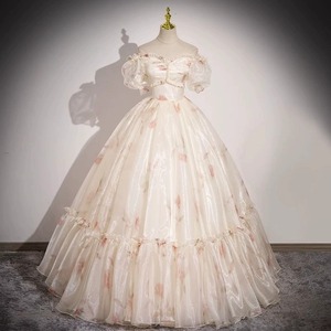 Abito da sera elegante champagne senza spalline, stile <span class=keywords><strong>fata</strong></span>, per performance sul palco, abito da sposa lungo da principessa per <span class=keywords><strong>donna</strong></span> - Product Image 1