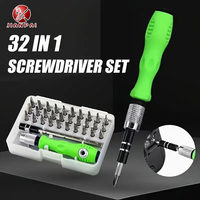 Kit de tournevis multifonctionnel portable 32-en-1 de petite taille avec embouts et étui en plastique pour réparation et entretien