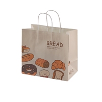 Sac en papier kraft personnalisé pour la livraison de pain, de desserts, de gâteaux, d'emballages pour les courses