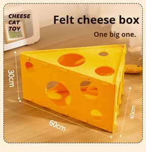 Plateau à gratter pour chat en fibre de polyester, lit pour chat, grattoir à deux niveaux, auto-divertissement, sans perte de poils, jouets pour animaux de compagnie - Product Image 6