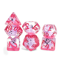 Dés de jeu personnalisés en résine rose, motif ours en peluche, pour D&D, RPG, jeux de société et jeux pour adultes