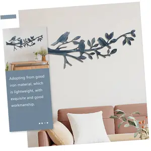 Custom Chinoiserie Wall Art Metal Birds On A Branch Yard Decor Iron Craft Flower Design For Bedroom Home Love Birds
