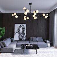 Branches d'arbre moderne lustre à LED boules de verre lampes suspendues boule de décoration moléculaire suspension de luxe pour la maison
