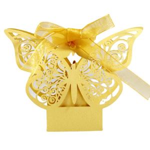 批发定制蝴蝶糖果盒带丝带巧克力纸盒热卖婚庆礼品蝴蝶糖果盒带丝带 - Product Image 2