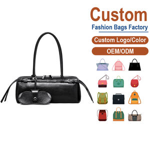 Bolso de Mano de Cuero Negro - Piel de Vacuno Genuina, Detalle de Correa de Motocicleta, Mini Bolsa Desmontable, Asas Dobles, Bolso de Hombro Retro Rock-Chic - Product Image 1