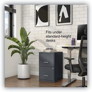 Archivador vertical de acero Alera Soho con 2 cajones, 14 x 18 x 24.1 pulgadas, para uso en oficinas y talleres, color carbón - Product Image 1