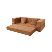 Einfach zu Montierendes Konvertierbares Modulares Kombinationssofa, Modernes Schlafsofa, Gepolstertes Bett, Wohnzimmermöbel