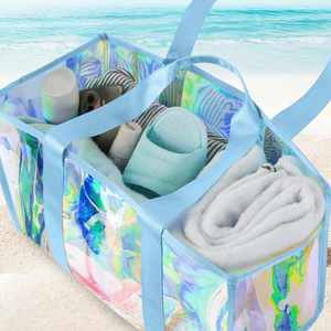 Bolsa de Playa de PVC Impermeable y Resistente a la Arena de Gran Capacidad para Mujer, con Bolsillo para Teléfono con Pantalla Táctil y Correas de Hombro Extensibles - Product Image 4