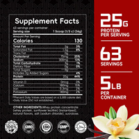 Poudre de protéines de lactosérum OEM 5LB favorise la croissance musculaire maigre, améliore la récupération, complément nutritionnel sportif pour hommes et femmes