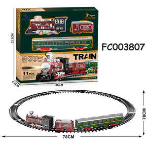 300CM Long Taille Électrique Jouet Voiture Rétro Réaliste Scènes Jouet Vintage Train Modèle Chemin De Fer avec Lumière Sonore - Product Image 5