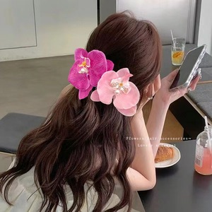 Forest Series Butterfly Orchid Hair Clips Elegant <b>Flower</b> Side Clips <b>Sweet</b> Vacation Hair Accessories Fashion Photo Props - Product Image 1