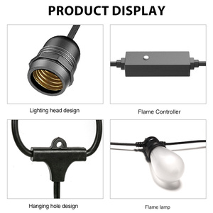 Guirlande lumineuse LED S14 E26 en fil de cuivre PC, 48 pieds, pour intérieur/extérieur, décoration de fêtes, IP65, intensité réglable, commande par bouton, garantie 2 ans - Product Image 5