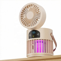 2026 Nieuwe Drie-in-één Draagbare Ventilator Muggenlamp Oplaadbaar 5-Snelheden Wind LED Display voor Buiten Kamperen Huishoudelijk Gebruik