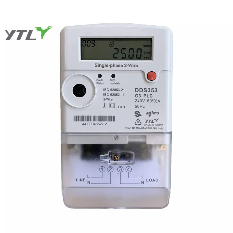 Compteur prépayé YTL 50HZ Split Type 1 Phase 2W Holiday Tariff compteur prépayé intelligent