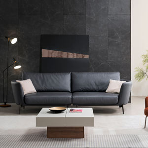 Sofá de cuero de nobuk con tapicería, mueble lujoso y exclusivo para sala de estar, color Naranja - Product Image 1