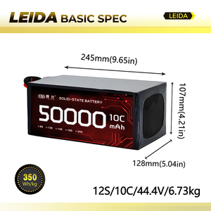 แบตเตอรี่ลิเทียมโพลิเมอร์6S12S14S18S24S แบบ50Ah 338wh/kg สำหรับโดรน - Product Image 2